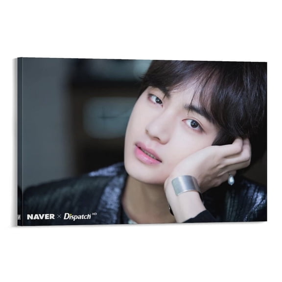 Korean Actor Kim Tae Hyung Poster Canvas Artwork Prints Rustic Farmhouse Decorations for Living Room Bathroom Bedroom