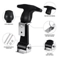 thumbnail image 4 of MasteelfCA 2 Pcs Draw Latches Elastic Rubber Stainless Steel Hood Catch Flexible T-Handle Hasp Buckle for Tool Box, Vehicle Engine, Cart, 4 of 8