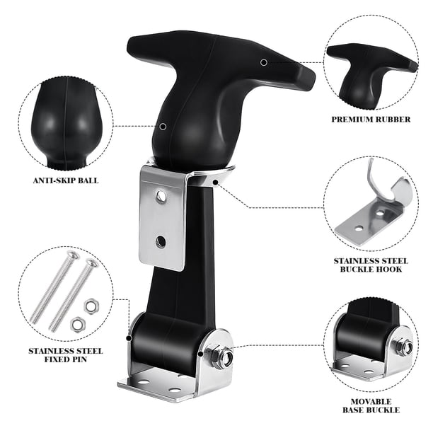2 Poignées De Verrouillage élastiques T Handle Pour Capot - Néoprène Avec Vis - Universel