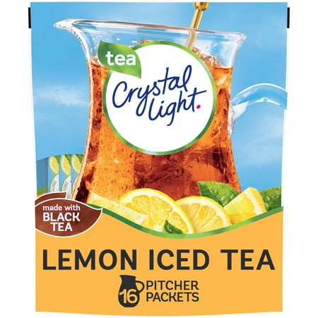 Crystal Light Lemon Iced Tea Sugar Free Drink Mix, 16 ct Pitcher Packets