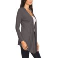 thumbnail image 2 of Moa Collection Women's Casual Long Sleeves Drape Open Front Solid Cardigan, 2 of 4