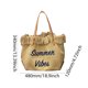 thumbnail image 2 of Bolso Hombro Mujer Lona Tote Letra Moda para Viajes Al Aire Libre Caqui, 2 of 2