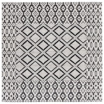 SAFAVIEH Marbella Myles Geometric Area Rug, Ivory/Black, 6' x 6' Square