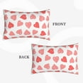 thumbnail image 4 of Binfone Pink Hearts1 Standard Size Pillowcase, Long Staple Pure Cotton Envelope Closure Pillow Cover,16"X24", 4 of 9