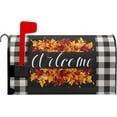 thumbnail image 2 of Autumn/Fall Leaf Mailbox Covers Magnetic Black White Pliad and Autumn Outdoor Mailbox Cover Standard Size 18 X 21 Pumpkin Holiday Mailbox Wrap Post Letter Box Cover Decorative for Home Garden, 2 of 6