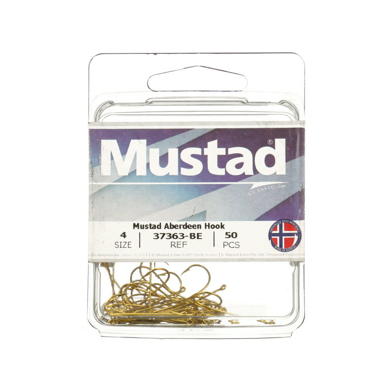 Mustad 1x Fine Wire Aberdeen Hook - Size: 1/0 (Blonde) 40pc
