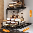 thumbnail image 2 of Organizador Bajo del Fregadero con Deslizamiento Ajustables, Estante Organizador de Fregadero Cocina y Baño Extraíble para Gabinete 2 Niveles, Cajón Deslizante Metal, Especieros para Cocina, 2 of 13
