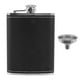 thumbnail image 1 of Pocket Hip Flask 8 Oz with Funnel Stainless Steel with Black Leather Wrapped Cover and Leak Proof -, 1 of 5