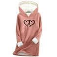 thumbnail image 2 of Neewe Women's Thickened Warm Sweatshirt Casual Long Sleeved Pullover Tops Winter Hooded Sweatshirt, 2 of 3