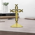thumbnail image 4 of Figura de cruz de pie, crucifijo de Jesús, estatua para repisas de sala de estar, interior Oro Negro, 4 of 9