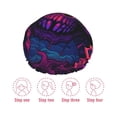 thumbnail image 5 of KLL Purple-Red Skull Pattern Shower Cap & Bath Cap for Women,Reversible Oversized Waterproof Shower Caps for all Hair Lengths,Elastic Reusable Bathing Hair Cap, 5 of 6