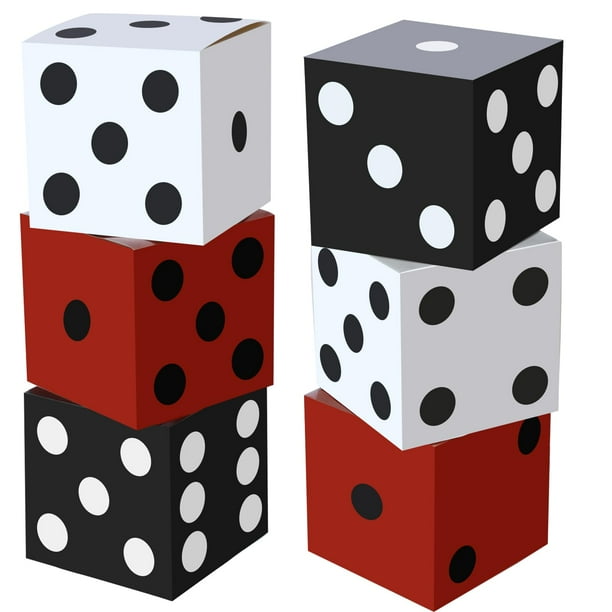 Centros de mesa con dados gigantes de 3 piezas, suministros para fiestas de Las Vegas, decoraciones de mesa con dados de graduación para fiestas de graduación, cumpleaños, juegos de cartas, suminist