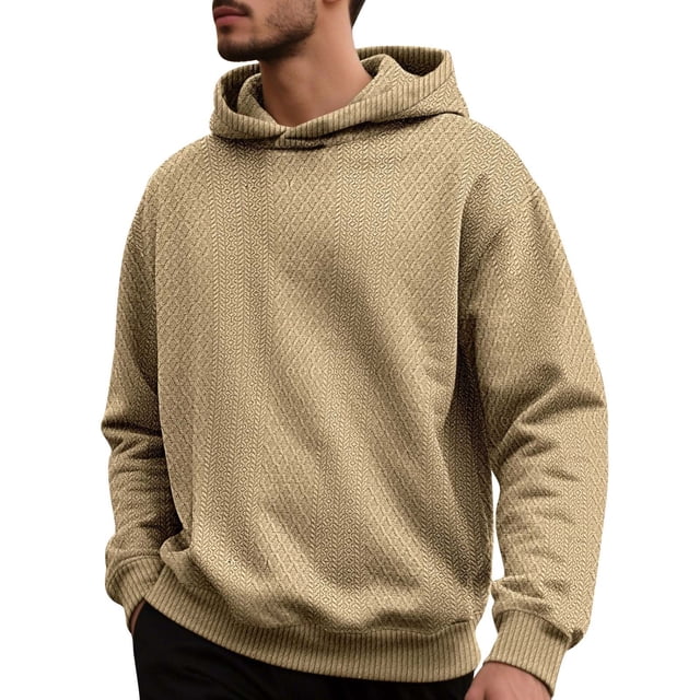 Sweat à Capuche Vintage Décontracté pour Hommes à Manches Longues