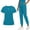 Mint Green, variant on Scrubs for Women 2 Piece Set, Womens Short Sleeve V Neck Top & Jogger Pant Workwear Outfits with Pockets (XL, Blue)