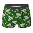 thumbnail image 6 of Men's Boxer Briefs, Koala Tulip Print Green Soft Comfy Mens Underwear Boxer Briefs Breathable With Widen Waist, 6 of 7