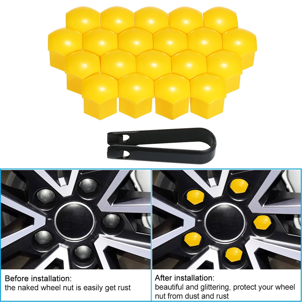 Tomshoo 20pcs Universal 19mm Wheel Nut Covers Lug Nut Caps Screw