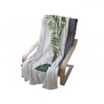 thumbnail image 4 of Plant Soft Flannel Fleece Throw Blanket, Frangipani Blooming on Tropical Fern Exotic Art Watercolor, Cozy Plush for Indoor and Outdoor Use, 50" x 60", Fern Green Marigold, by Ambesonne, 4 of 6