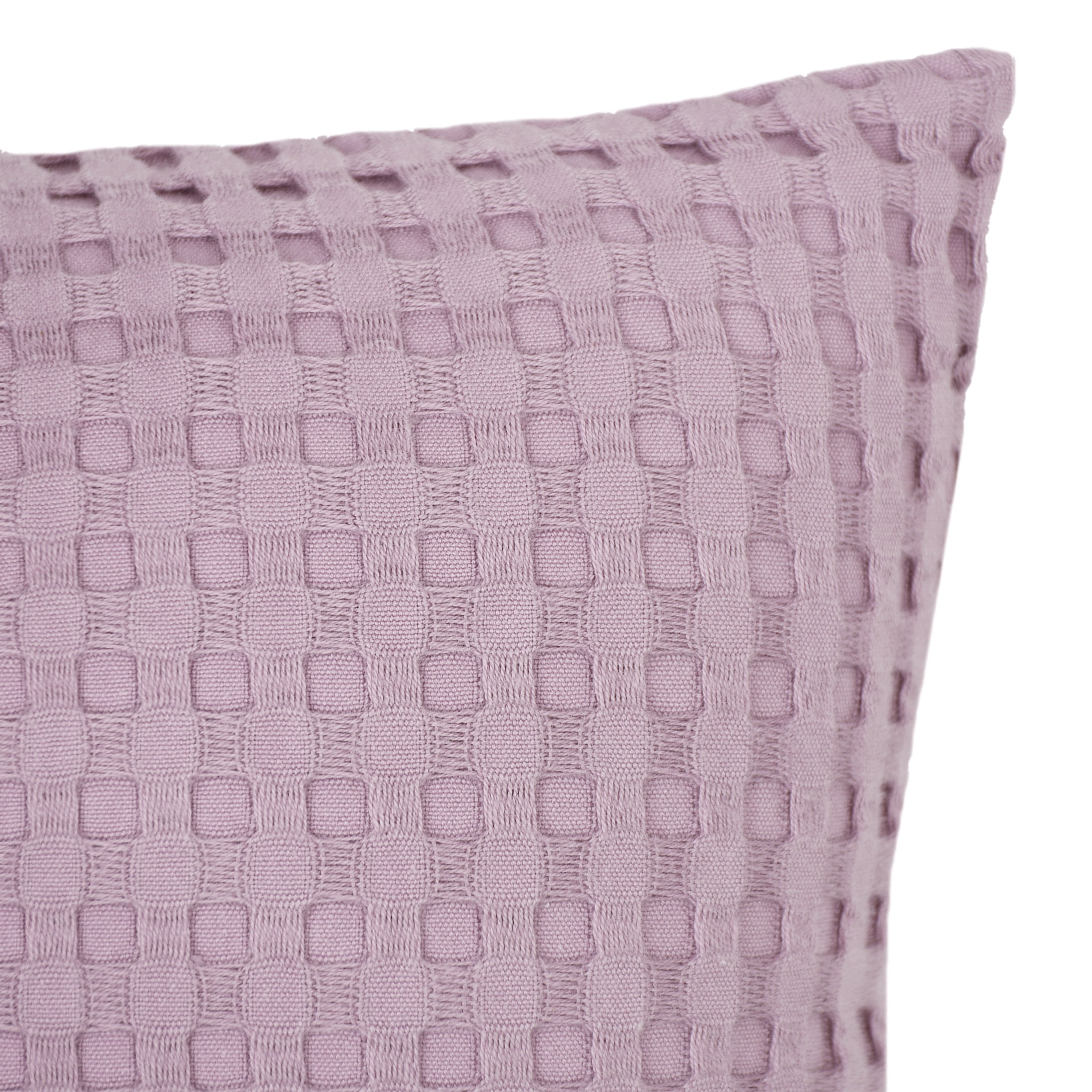 Mainstays Waffle Knit Pillow, 18" x 18", Purple