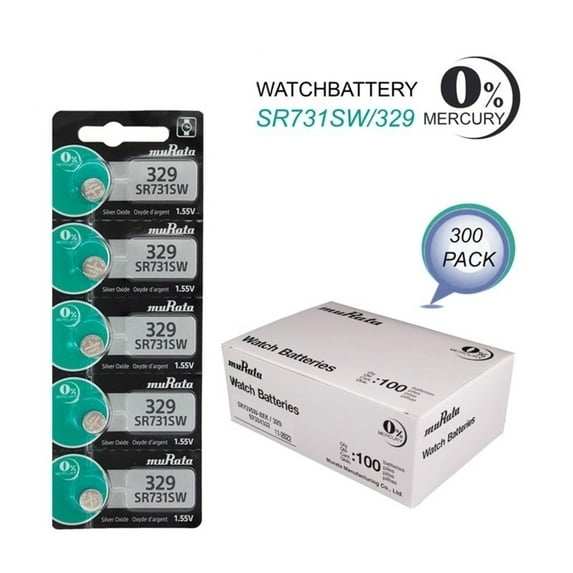 300 x Murata 329 Silver Oxide Watch Battery SR731SW