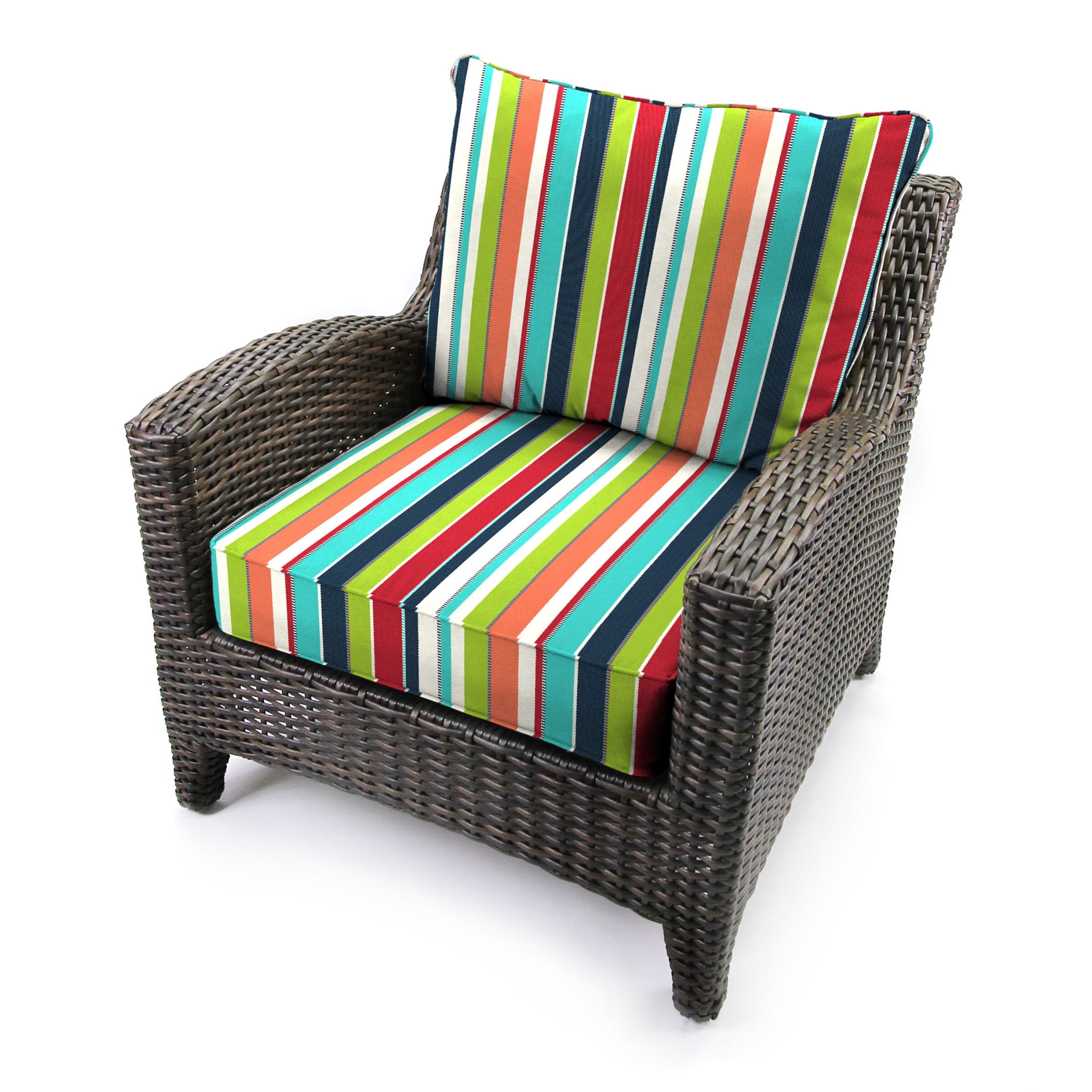 45" x 24" Rectangular Outdoor Deep Seat Chair Cushion Set with Welt