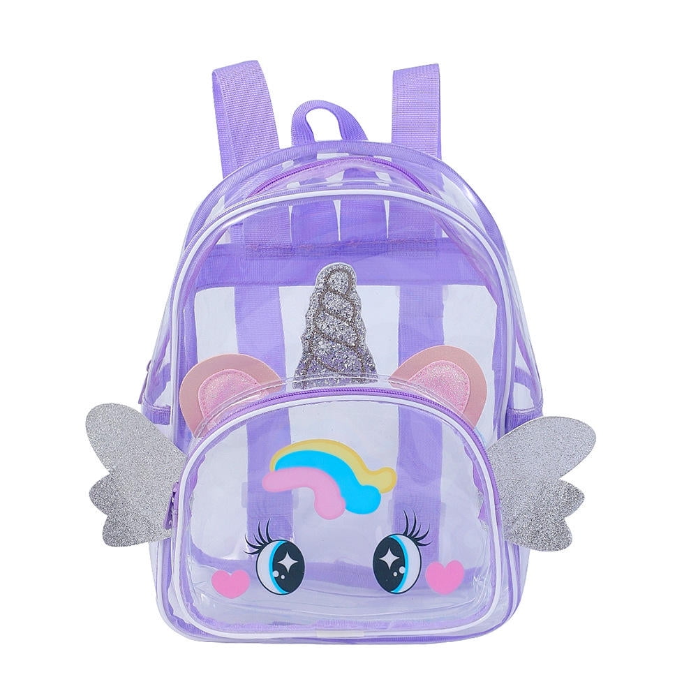 Kid's Clear Backpack Stadium Approved Transparent Bag, Mini Cute Clear