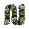 thumbnail image 2 of HongHeng Artificial Christmas Poinsettia Garland with Eucalyptus Leaves, Red Berries Garland Decor for Home, Fireplace, Wall, Porch, Table, Mantle, Indoor Outdoor Decoration, 2 of 6