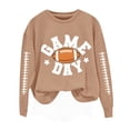 thumbnail image 4 of Holzkary Women's Football Game Day Sweatshirt Football Sweatshirts Cute Baseball Graphic Print Crewneck Graphic Print Oversized Crewneck Sweatshirts Long Sleeve Pullover for Gameday Hoodies Khaki L, 4 of 4
