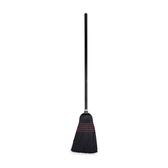 Boardwalk Flagged Tip Poly Bristle Janitor Brooms, 10 x 58.5, Wood Handle, Natural/Black, 12/Carton