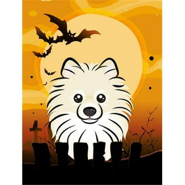 Carolines Treasures BB1765CHF Halloween Pomeranian Flag Canvas House Size