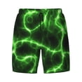 thumbnail image 4 of Lsque Mens Swim Trunks Green Lightning Pattern - Bathing Suit Compression Liner - Beach Swim Shorts Swimwear - (S-3XL) - Stretch Quick Dry -3X-Large, 4 of 9