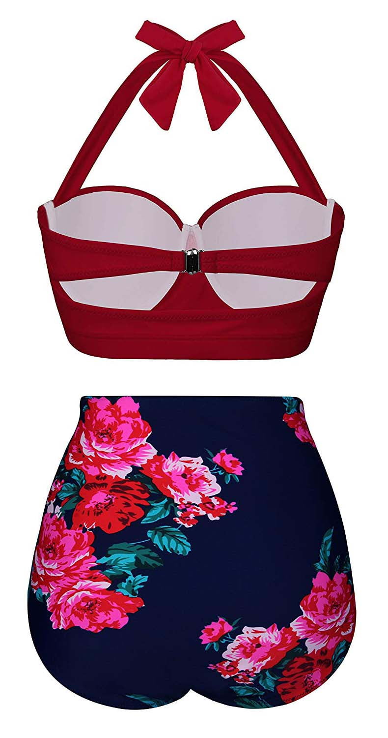 red flower swimsuit
