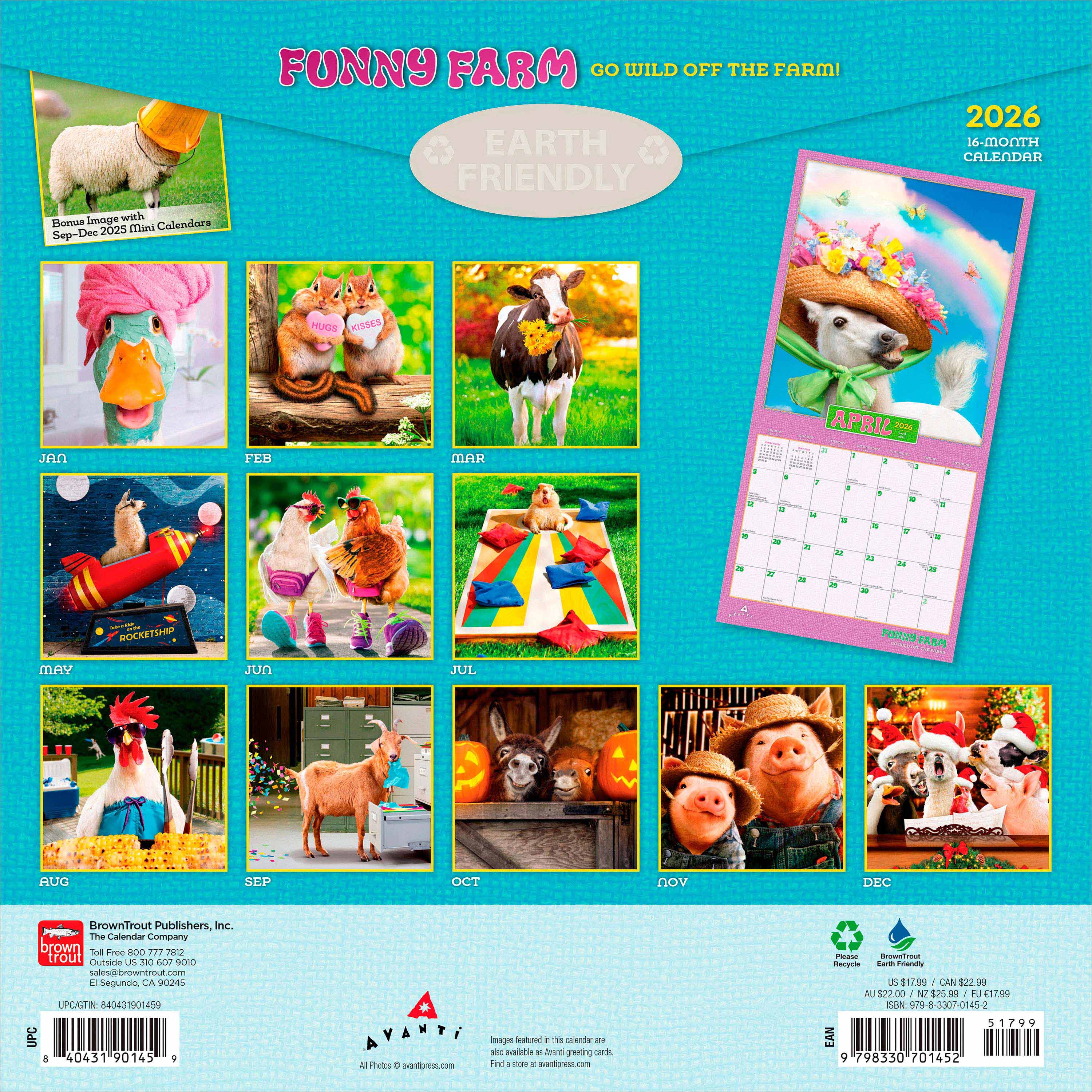 Avanti Funny Farm 2026 Square Flap FOIL