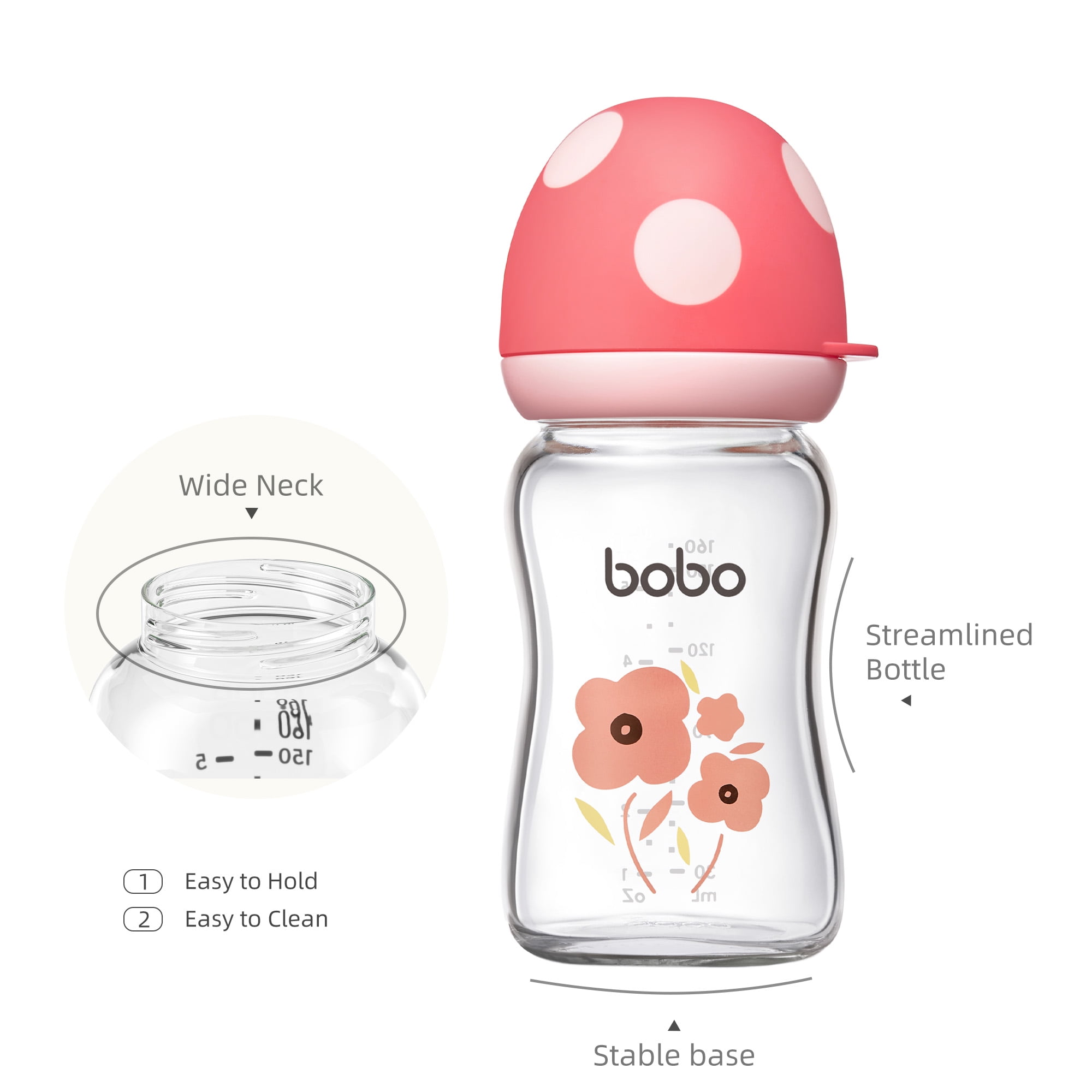 YOHKOH New Born Baby Glass Feeder Bottles,6oz Baby Bottle Glass Multicolour,2pk