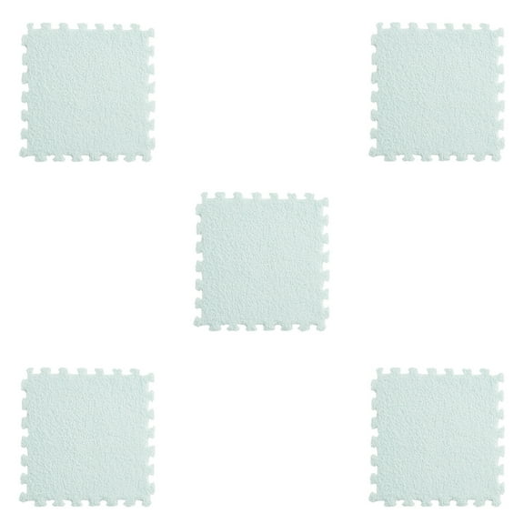 Vsontor 5Pcs 11.81Inch Puzzle Polyester Velvet Carpet In 14 Colors Light Blue