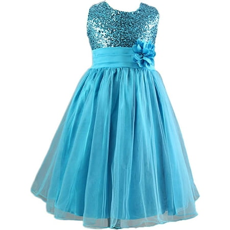

StylesILove Lovely Sequin Flower Girl Dress 5 Colors (1-2 Years Blue)