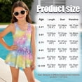 thumbnail image 6 of Uorisanigo Girls Swimsuit One Piece Colorful Giltter Butterfly Size 3-4 Modest Skirted Bathing Suit Back Strap Summer Swim Dress Pool Party, 6 of 6