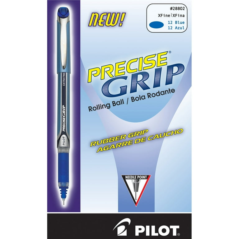 Precise V7 Roller Ball Pen, Stick, Fine 0.7 mm, Blue Ink, Blue