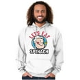 thumbnail image 3 of Popeye Let's Eat Spinach Cool Retro Hoodie Sweatshirt Women Men Brisco Brands M, 3 of 6
