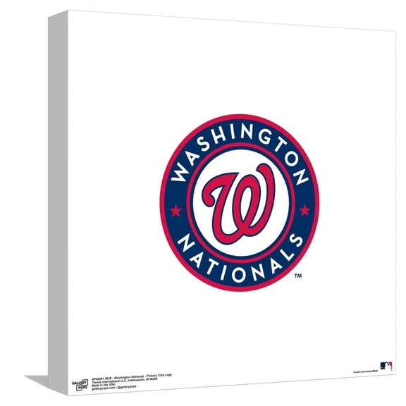 Gallery Pops MLB Washington Nationals - Primary Club Logo Canvas Wall Art, Unframed Version, 12" x 12"