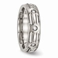 thumbnail image 4 of Solid Titanium Men's Grooved CZ Cubic Zirconia Wedding Band Ring Size 10, 4 of 7