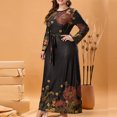 thumbnail image 3 of Robe Grande Taille pour Femmes Été Robe Grande Taille pour Femmes Décontractée Ample à Col Rond Imprimée à Manches Longues à Taille, 3 of 6