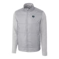 thumbnail image 2 of Men's Cutter & Buck Gray Gwinnett Stripers Stealth Hybrid Quilted Full-Zip Windbreaker Jacket, 2 of 3