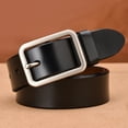 thumbnail image 2 of MANHUJI Western Belts Women's Universal Belt Needle Buckle Belt Casual Fashion Wide Belt Can Be Perforated Belt Black Belt Women (Black,A), 2 of 4