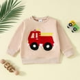 thumbnail image 2 of Zshosam Toddler Sweatshirt Crew Neck Boy Baby Toddler Girl Boy Sweatshirt/Romper Long Sleeve Sister Brother Matching Outfit Clothes Size 3 6 Months,(Beige 3-6 Months), 2 of 8