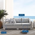 thumbnail image 5 of Lounge Sofa, Sunbrella, Rattan, Wicker, Grey Gray, Modern Contemporary Urban Design, Outdoor Patio Balcony Cafe Bistro Garden Furniture Hotel Hospitality, 5 of 9