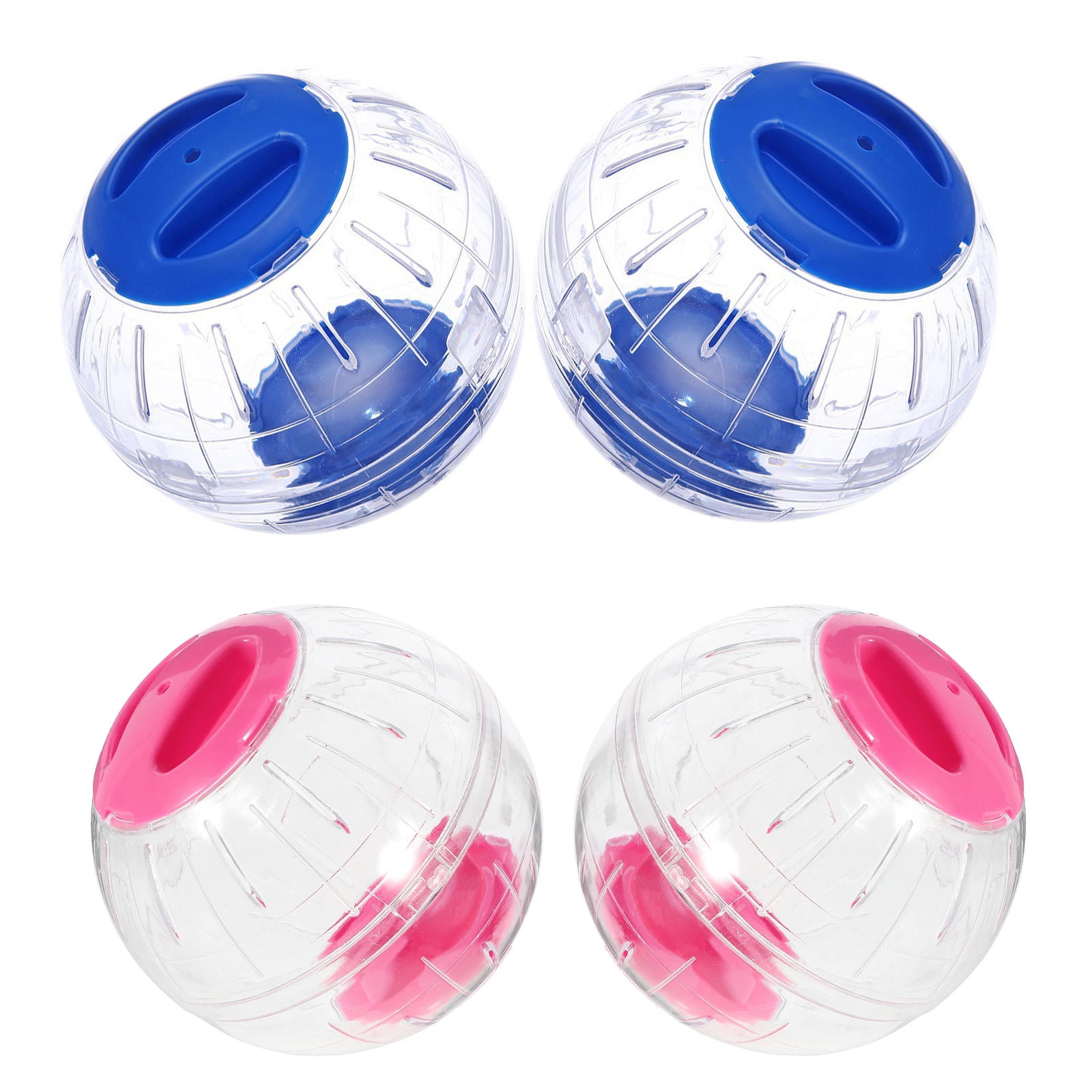ELAYARD 4Pcs Clear Hamster Exercise Balls with Silent Mechanism for Secure Running and Observation