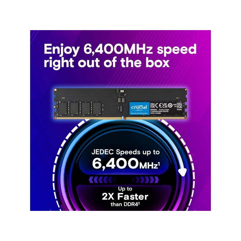 Crucial 128GB (2 x 64GB) 288-Pin PC RAM DDR5 6400 (PC5 51200