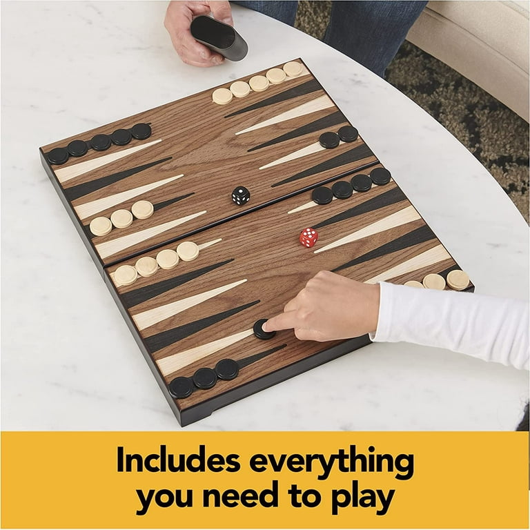 Legacy Deluxe 2-Player Wooden Backgammon Board Game Set with