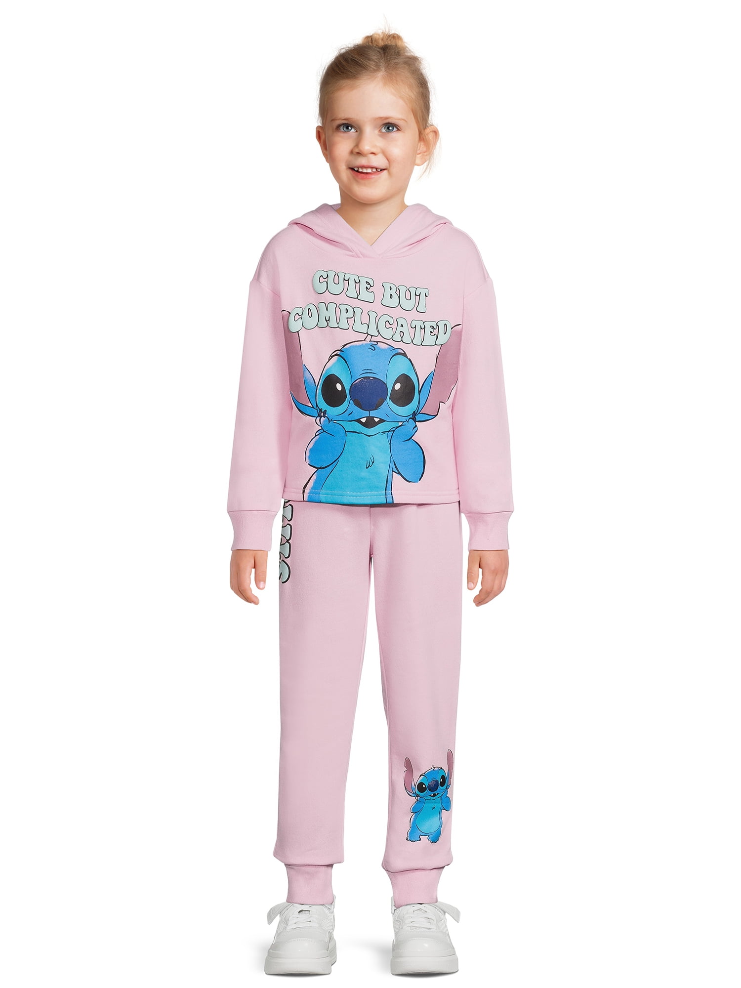 Lilo and Stitch Girls Hoodie, Jogger and Shorts Outfit Set, 3-Piece ...