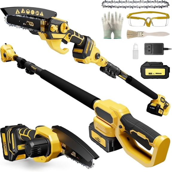 2-in-1 Cordless Pole  & Mini  - 6-Inch  Brushless ,  Tree Trimmer &   for Outdoor Pruning and  ,  Included